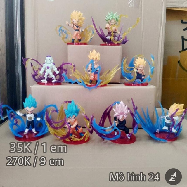 [COMBO 9 nhân vật] Mô hình Figure Chibi Dragon Ball 9 nhân vật có hiệu ứng