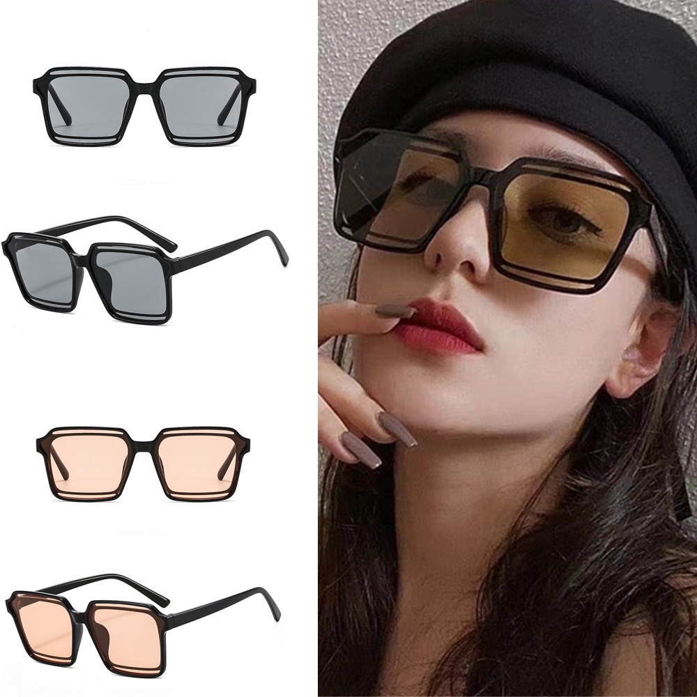 Kính Mát Gọng Vuông Đôi Phong Cách Hàn Quốc Dành Cho Nam Nữ