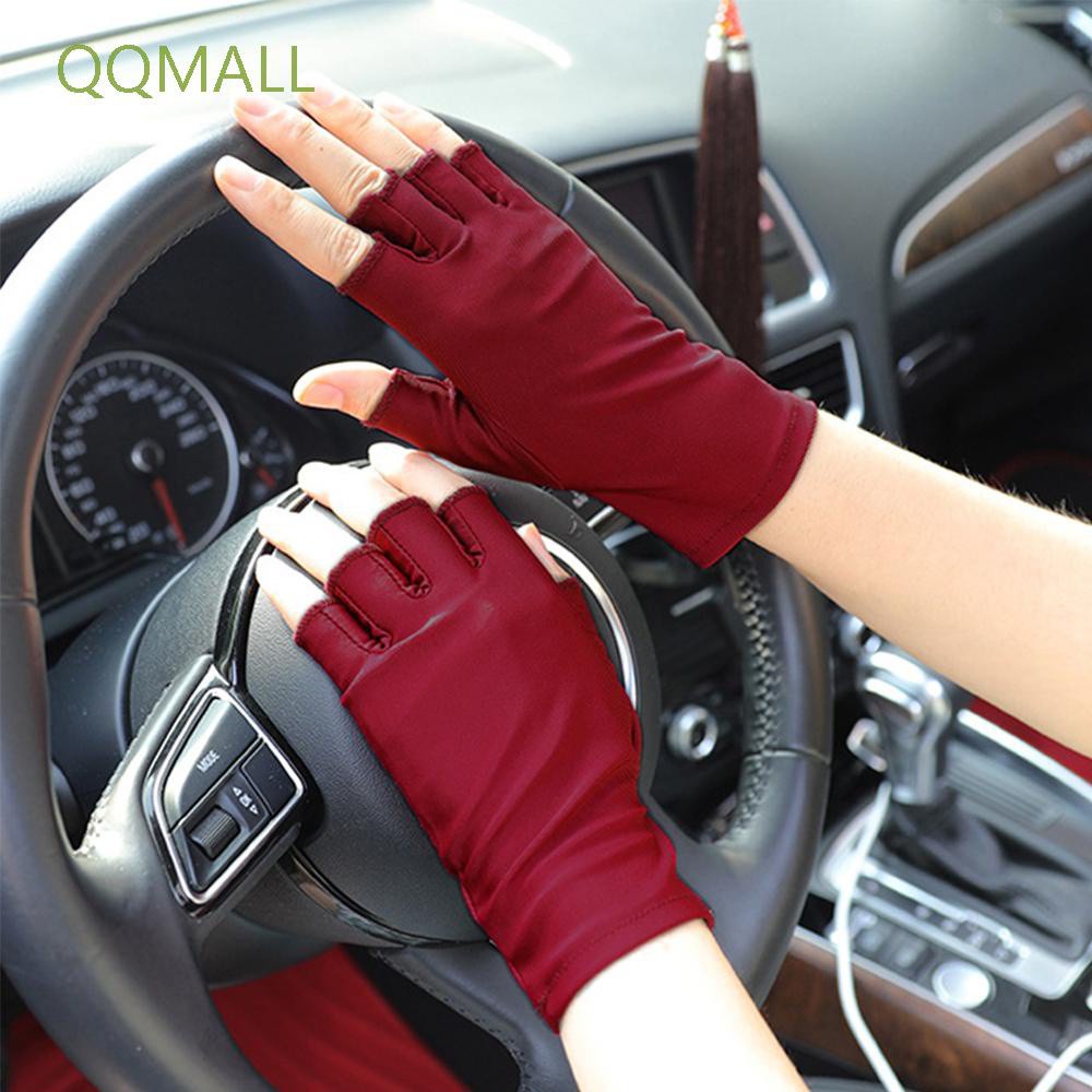 Găng Tay Hở Ngón Chống Tia Uv / Trượt / Thấm Hút Mồ Hôi Co Giãn Cho Nam Nữ