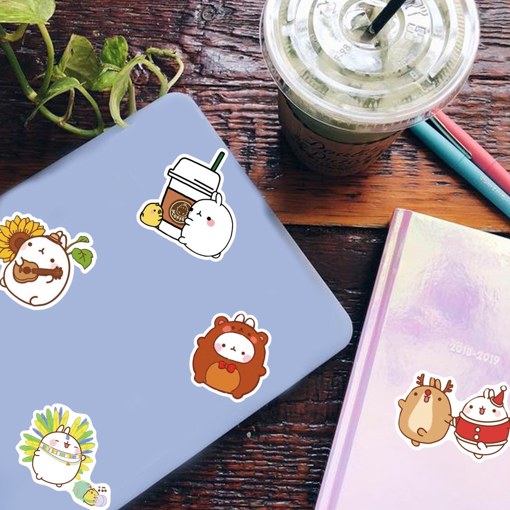 Set 50/25/10 Miếng Dán Trang Trí Hình Thỏ Dễ Thương