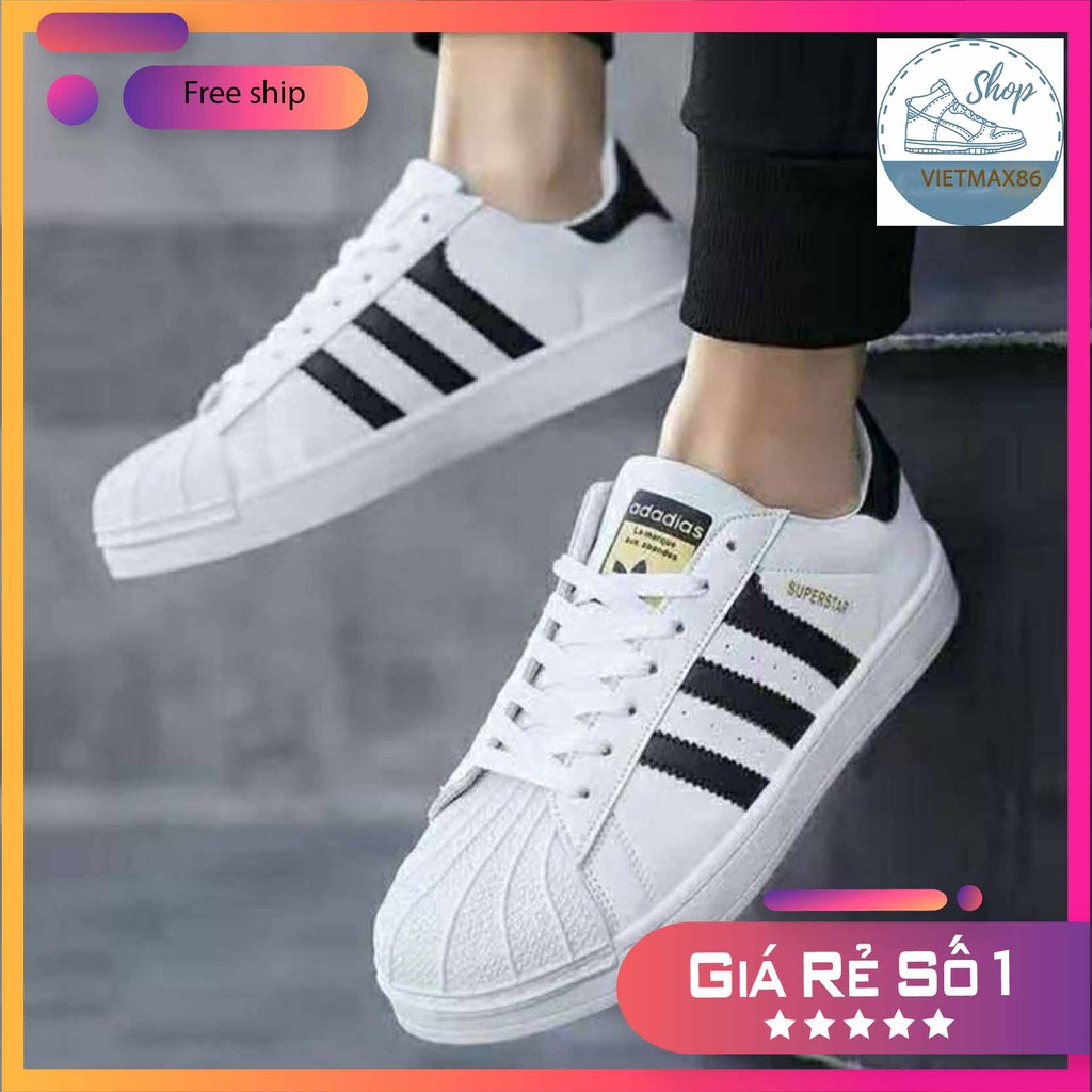 Giày thể thao sneaker Superstar kiểu dáng classic lên chân cực đẹp fullbox cho nam và nữ / vietmax86