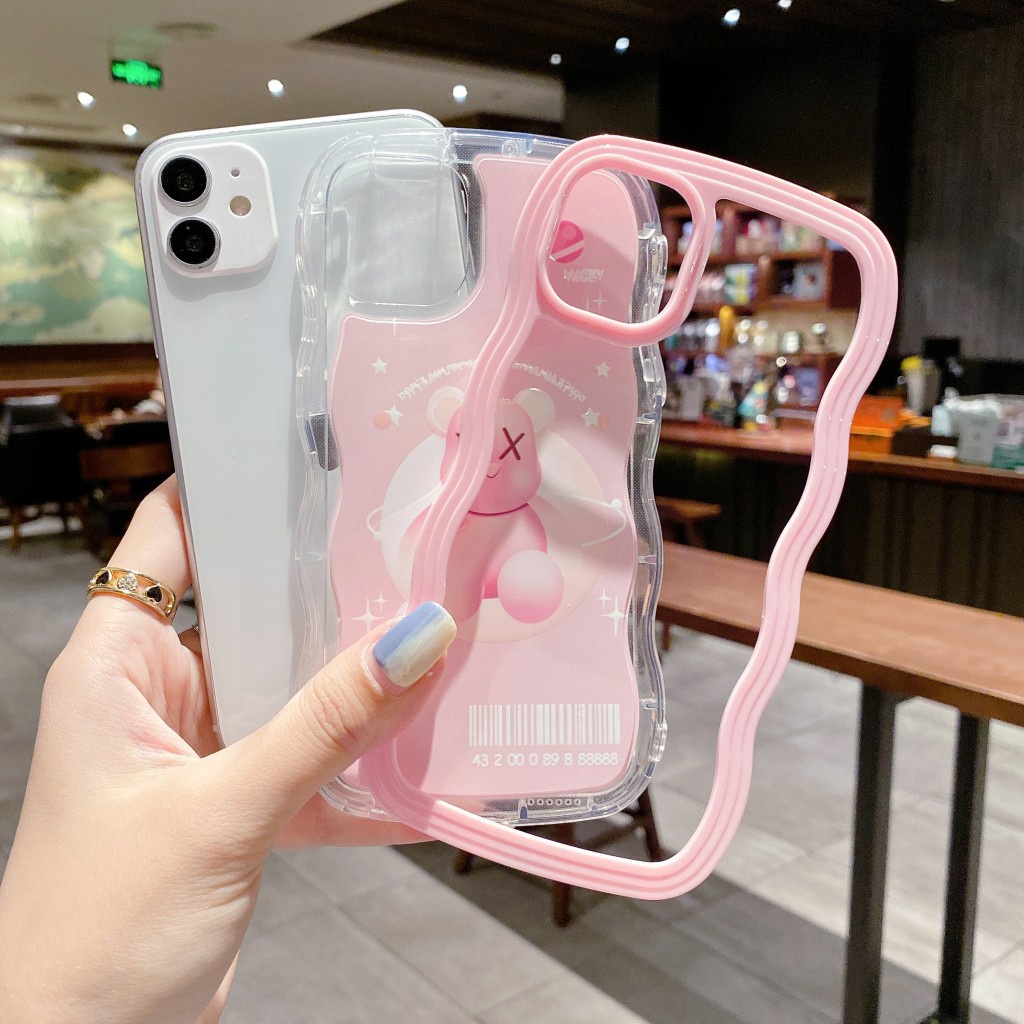 Ốp Điện Thoại Trong Suốt Họa Tiết Gợn Sóng 2 Trong 1 Cho iphone 13 12 pro max 11 XS X XR 7 8 plus 13-7P