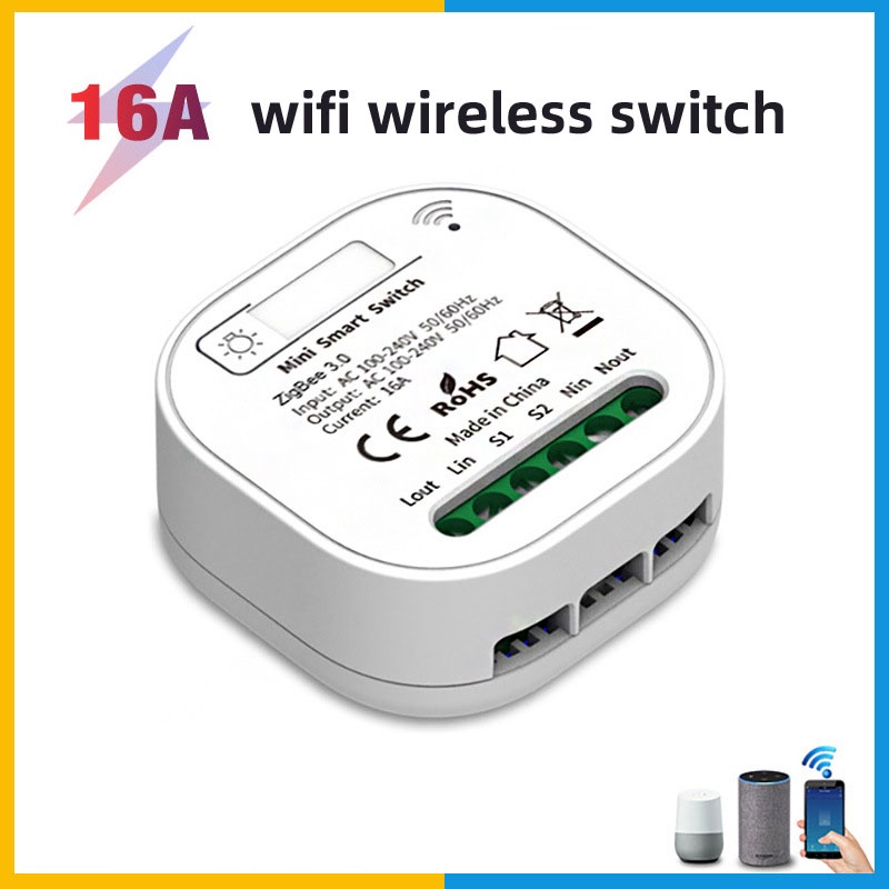 Công TắC ĐèN WiFi Thông Minh 433MHz 220V 16A Cho Alexa