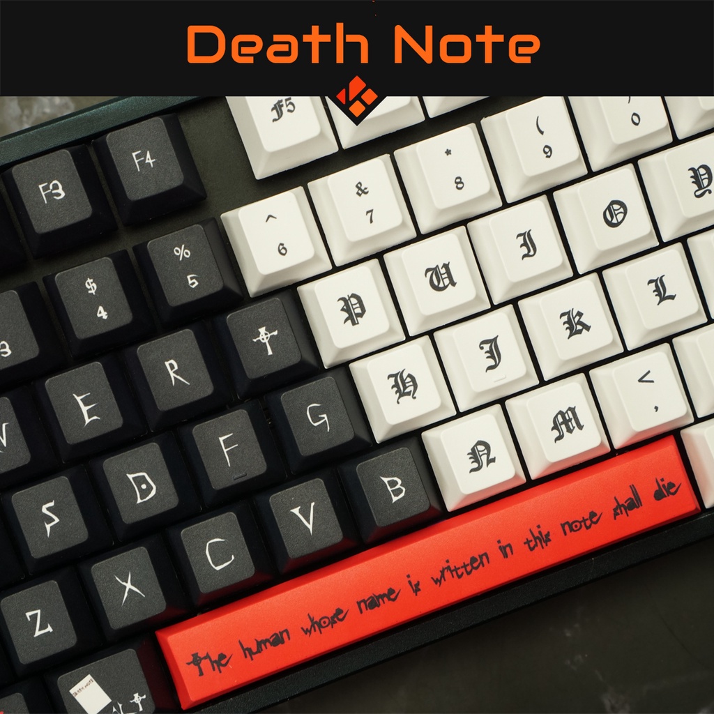 Keycap Death Note - profile CHERRY - keycap PBT - Dyesub - 134 nút cho bàn phím cơ Leopold, IKBC, Edra, RK, Dareu