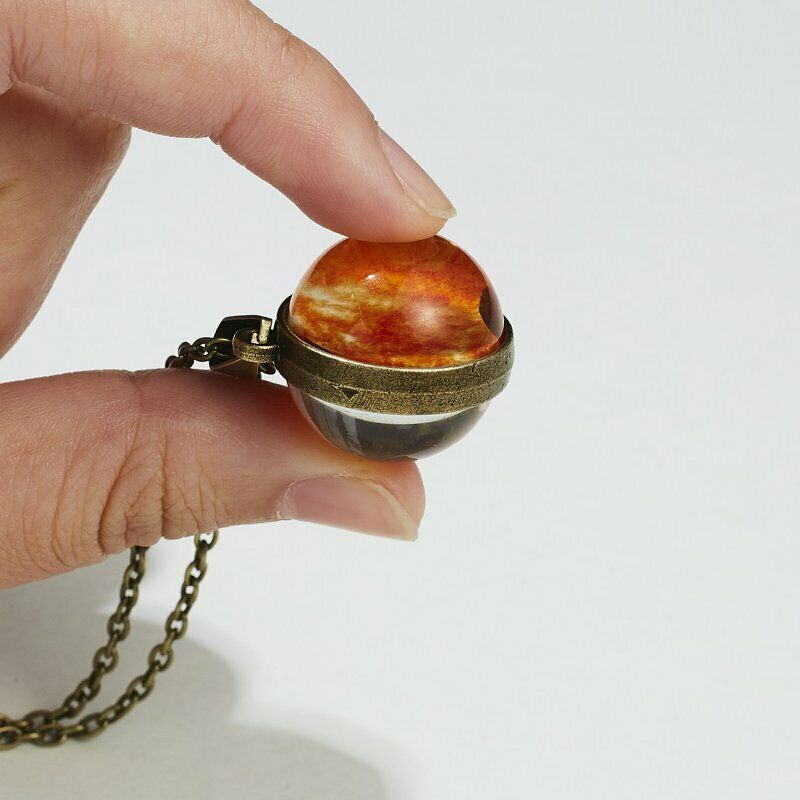 Vòng cổ Hai Mặt Thủy Tinh Thiên Văn Galaxy Phát Sáng