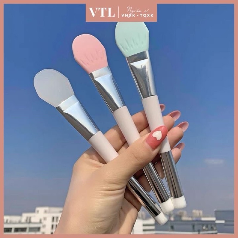1 chiếc cọ silicone đắp mặt nạ 2 đầu tiện lợi