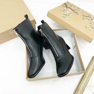 BỐT NỮ DA BÒ KHOÁ TRƯỚC THỜI TRANG