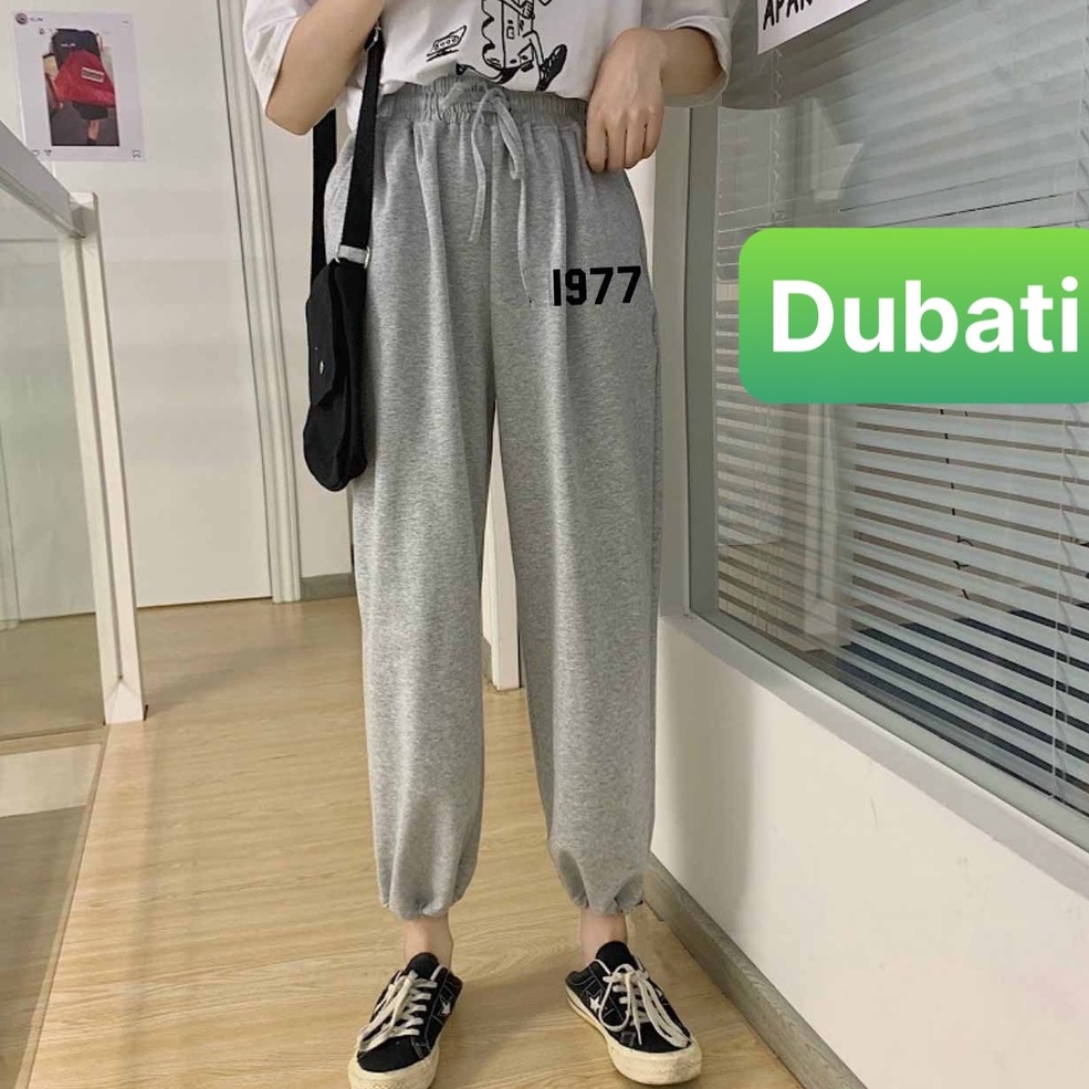 QUẦN JOGGER NAM NỮ UNISEX CHẤT NỈ DÀY DA CÁ ỐNG SUÔNG RỘNG 1977 PHONG CÁCH HOT TREND 2022 - DUBATI FASHION