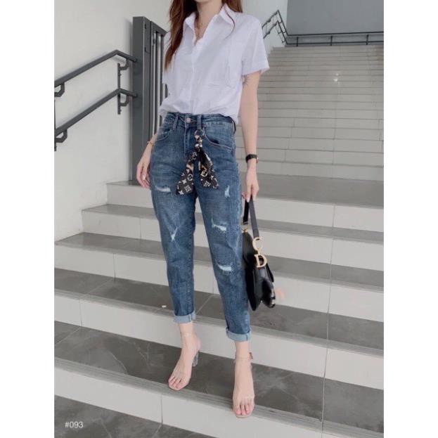 Áo sơ mi công sở dáng suông chất vải đẹp áo sơ mi cộc túi ngực 321
