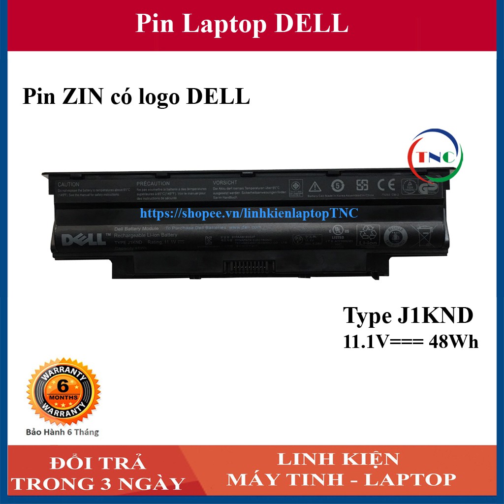 Pin Laptop Dell Vostro 1450 3450 3550 3750 1440 1540 Inspiron N4050 4010 N4110 N5010 N5110 Chất lượng cao - Nhập Khẩu