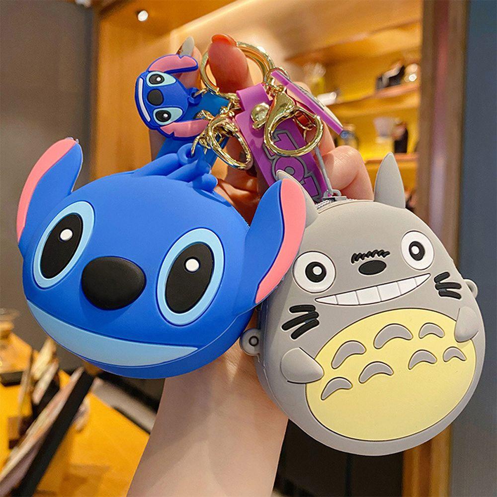 LILYES Ví Đựng Tiền Xu / Chìa Khóa / Dây Cáp Dữ Liệu Mini Bằng Silicon Hình Mickey / Totoro Dễ Thương Cho Cặp Đôi