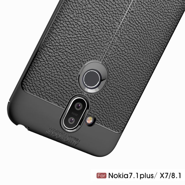 Ốp lưng Nokia 8.1/Nokia x7 chống sốc vân da Hiệu Auto Focus cao cấp siêu bền bảo vệ camera