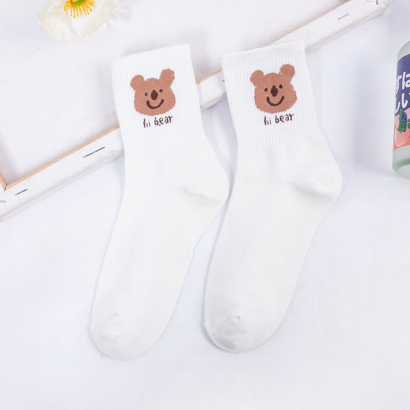 Tất trắng nữ cao cổ hoạ tiết dễ thương ( kèm ảnh thật)