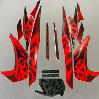  Trọn bộ tem rời 3 lớp dán xe máy Honda Airblade đời 2011 màu đen đỏ 