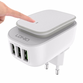 Bộ sạc du lịch 2 cổng 2.4a ldnio a3305 kèm cáp iphone/samsung/type c