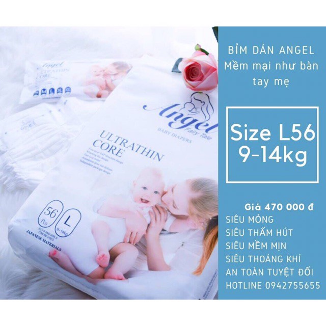 [BỈM ANGEL CAO CẤP] Bỉm Quần/Dán ANGEL Ultrathin Core Cao Cấp đủ size dán M60/quần M40, L38, XL36, XXL34