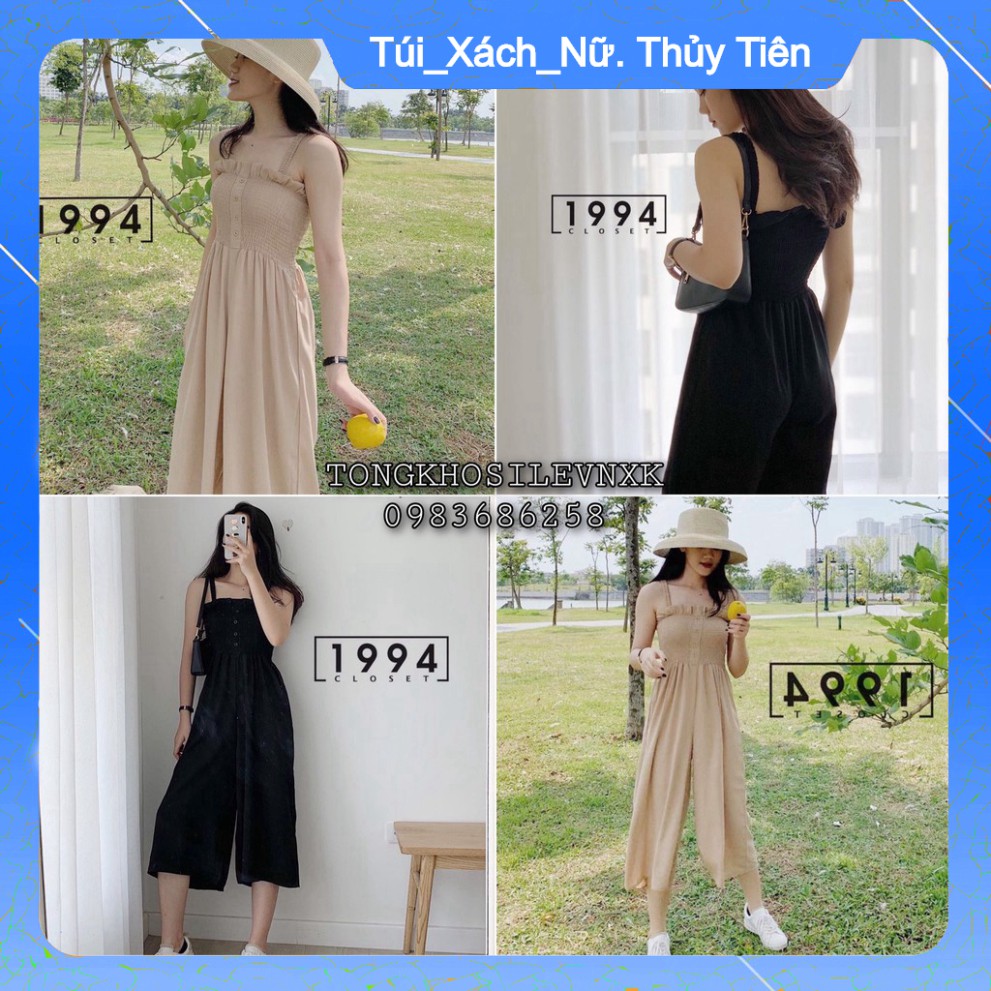 (Giá Gốc) JUM HAI DÂY ĐŨI QUẦN SỚ LỬNG CHUN NGỰC CỰC HOT - JUMPSUIT 2 DÂY NHÚN BÈO ĐŨI BE ĐEN -👗TTshop👑