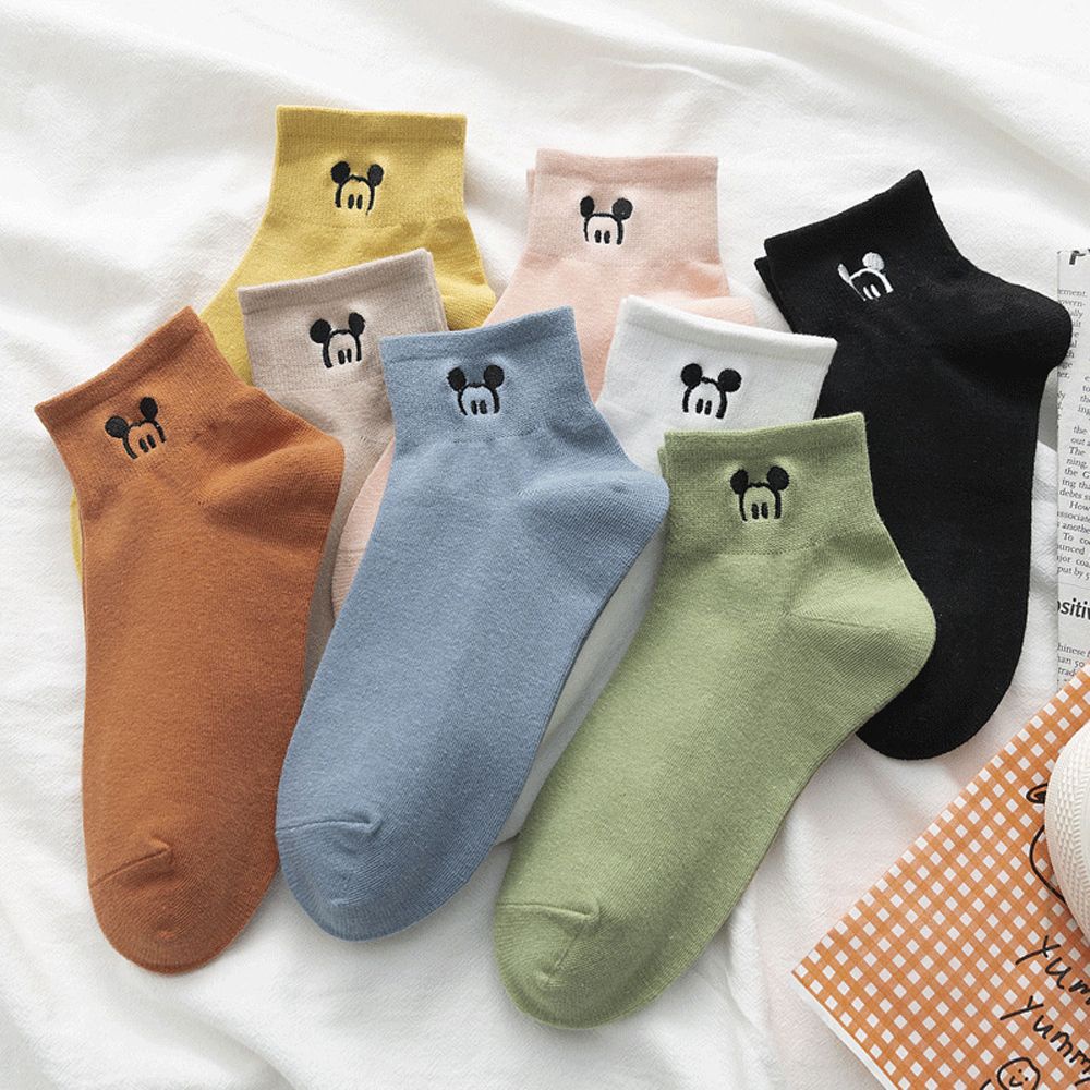 Vớ cotton cổ thấp họa tiết hoạt hình phong cách Hàn Quốc dễ thương cho nữ