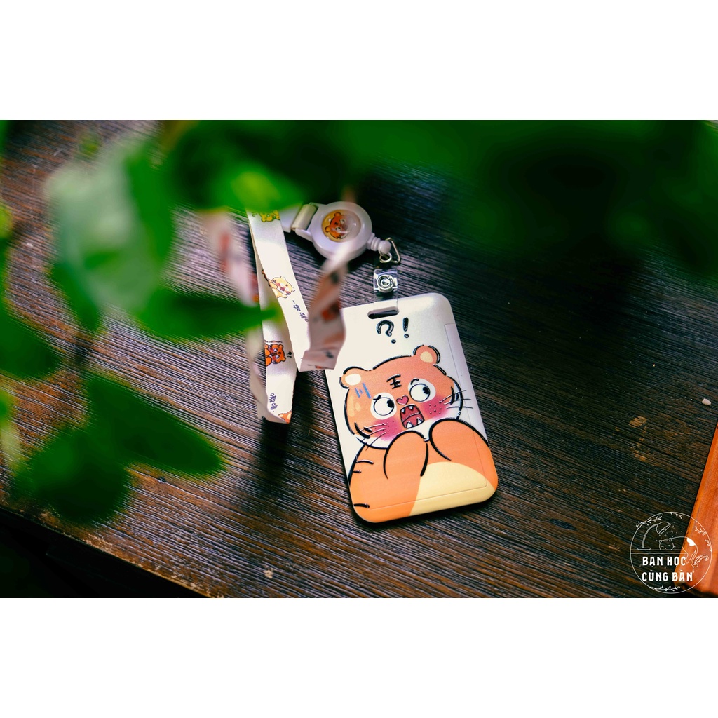 Dây đeo bảo vệ thẻ văn phòng bảng tên cute thẻ nhân viên thẻ đeo hội nghị event giá rẻ cartoon hình con hổ dễ thương