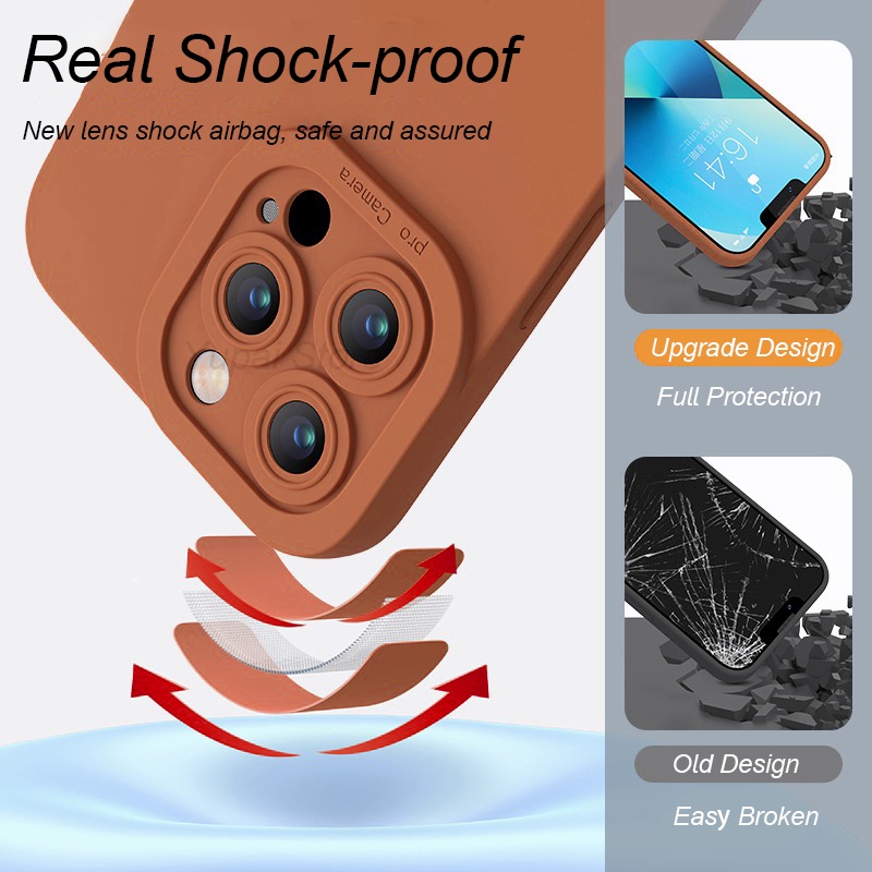 Ốp điện thoại silicon mềm khung vuông sang trọng chống sốc cho iPhone 11 12 13 Pro Max 8 7 Plus XS X XR SE 2020