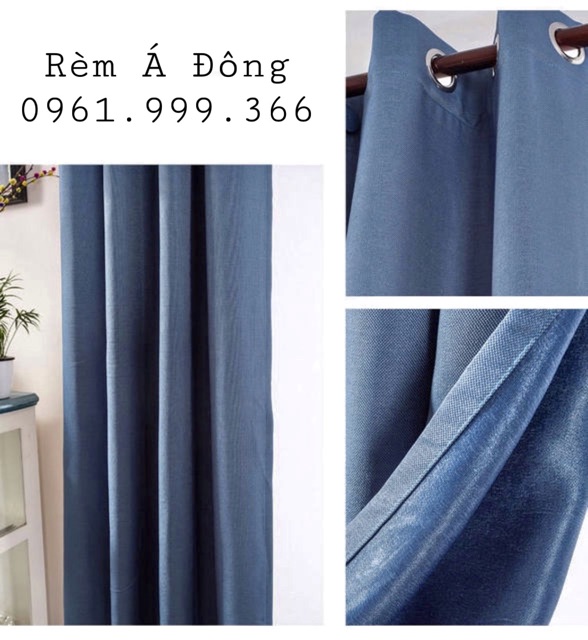 Rèm vải thô màu xanh dương, rèm cửa cản sáng, ngăn nhiệt, trang trí phòng khách, phòng ngủ, khách sạn, spa