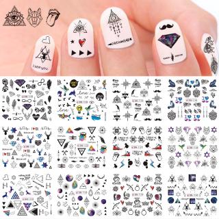 [Hàng mới về] Bộ 12 miếng dán trang trí móng chuyển nước độc đáo diy