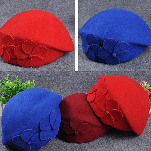 Mũ beanie trùm đầu thời trang cho nữ có kết hoa kiểu tiếp viên hàng không