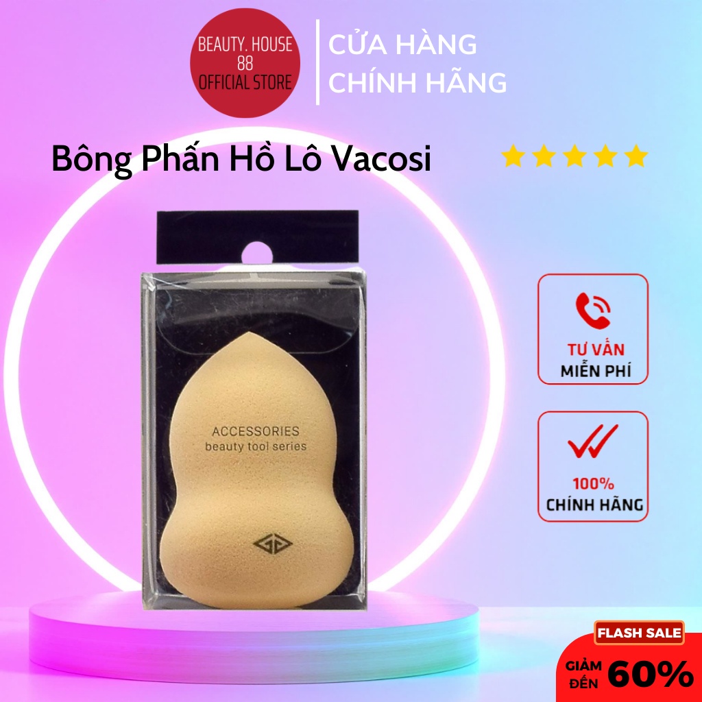 Bông phấn hồ lô Vacosi Pear Blender Hàn Quốc Tán Kem Nền