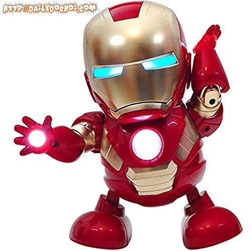 Đồ chơi Robot Iron Man nhảy múa mở mặt nạ đèn led siêu sáng Dance Hero LD-155A