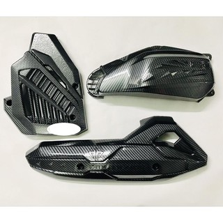 Bộ 3 món xe Air blade đời 2016-2019 che pô, pô E, quạt gió mạ crom trắng hay sơn cacbon cao cấp