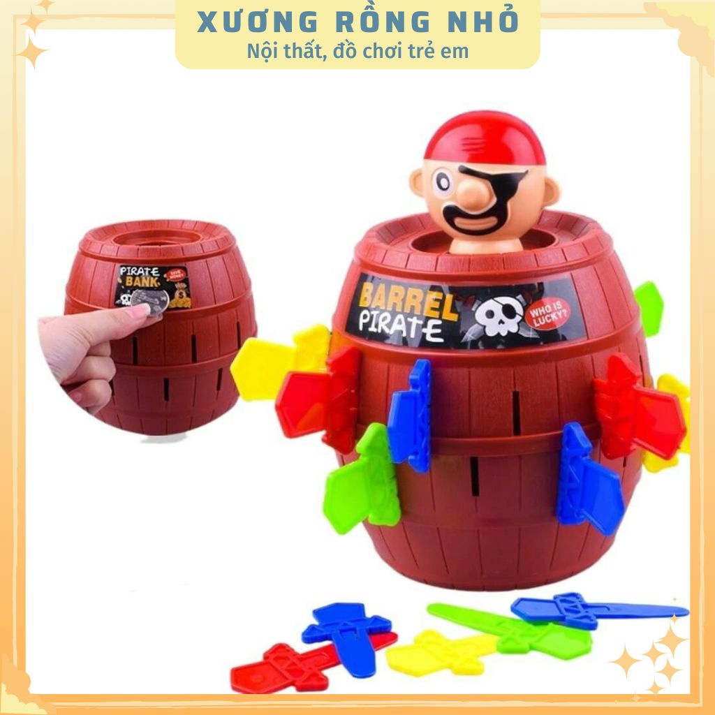 Đồ chơi đâm hải tặc 16 kiếm hàng loại 1 - Funny game đồ chơi hải tặc Barrel Pirate