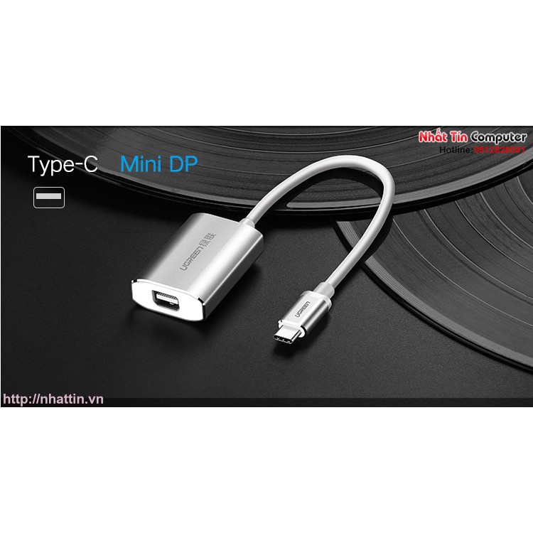 Cáp chuyển đổi USB type C to Mini Displayport hỗ trợ 4Kx2K full HD chính hãng Ugreen 40867 | WebRaoVat - webraovat.net.vn