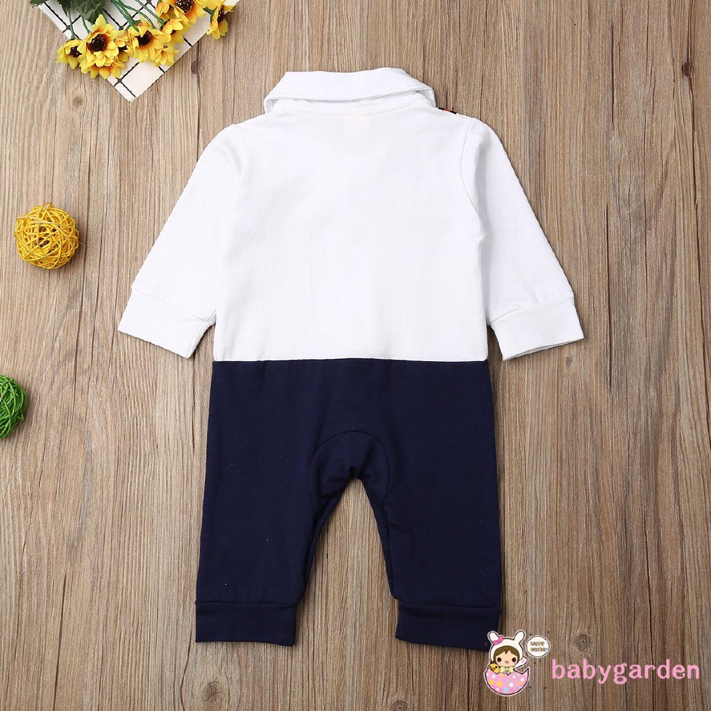 Bộ Đồ Liền Thân Dài Tay Thắt Nơ Cho Bé Trai