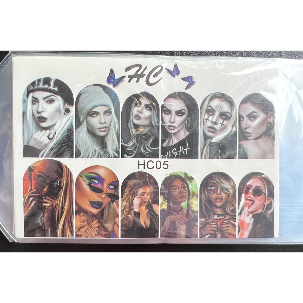 Sticker 3d mẫu cô gái dán móng tay nail
