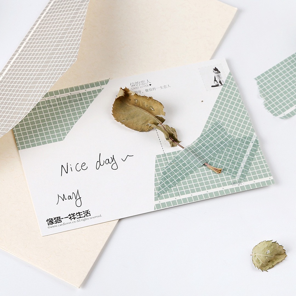 Cuộn washi tape caro khổ to dài 5m