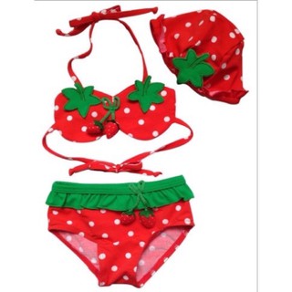 Bộ bơi cho bé , bộ bơi bikini dâu tây cực xinh cho bé gái