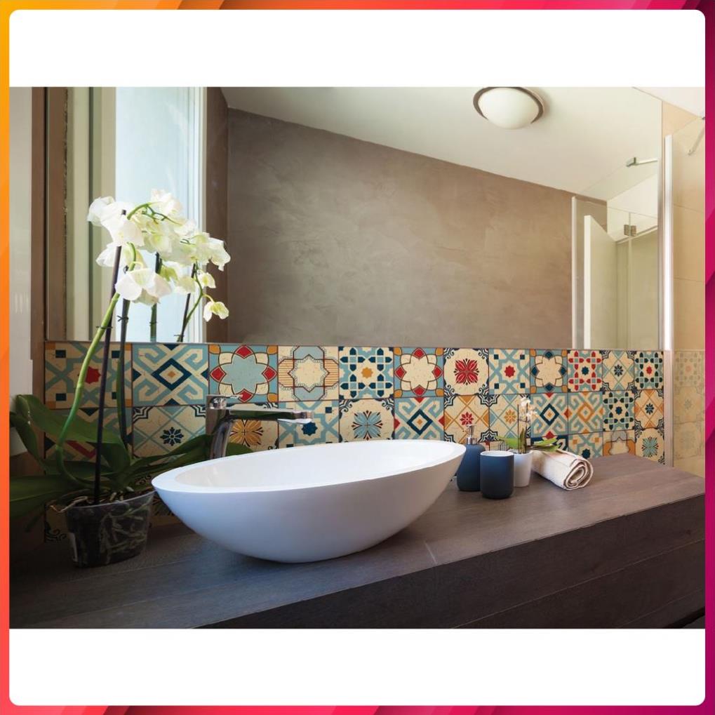 Decal Gạch Bông Siêu Đẹp Shop Châu, Sắc Màu Hoa Văn Cổ Điển, Chất liệu Đài Loan, Đa Dạng về Mẫu Mã (DGB-016) Hàng Cao Cấ