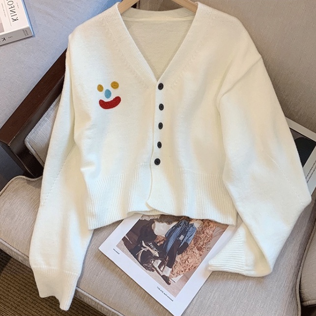 Áo dệt kim ZHELIHANGFEI dài tay cổ chữ V thời trang dành cho nữ