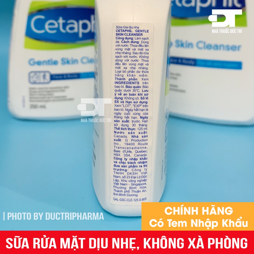 [NHẬP KHẨU] Sữa rửa mặt không xà phòng Cetaphil Gentle Skin Cleanser - 59ml/125ml/250ml/473ml/500ml