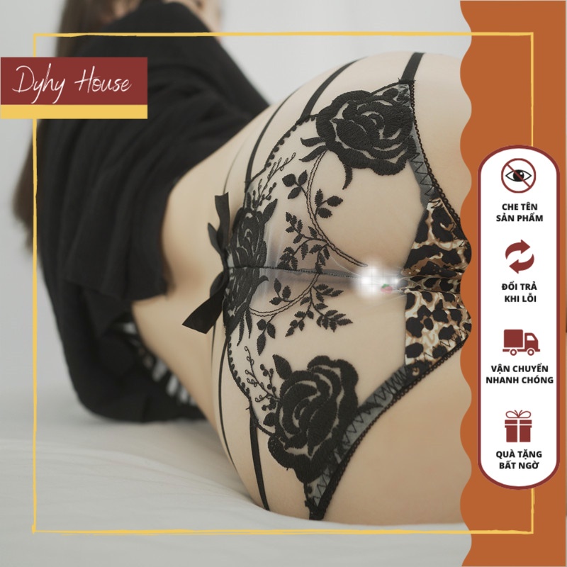 Quần Lót Ren Hoa Hồng 4 Đai Siêu Gợi Cảm Sexy 1013
