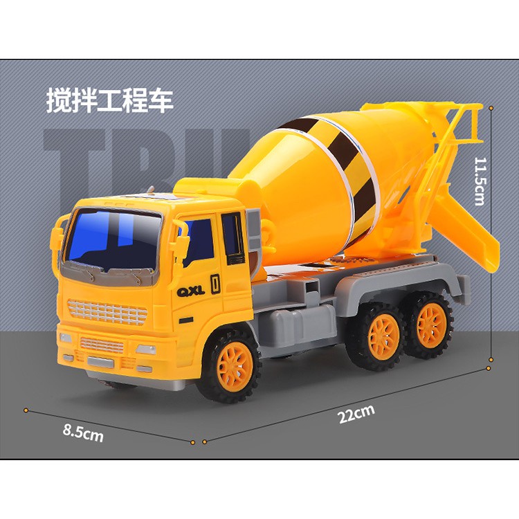 Bộ 6 xe đồ chơi công trình xây dựng ô tô xe tải , máy xúc , máy cẩu , xe trộn xây dựng cỡ lớn cho trẻ em