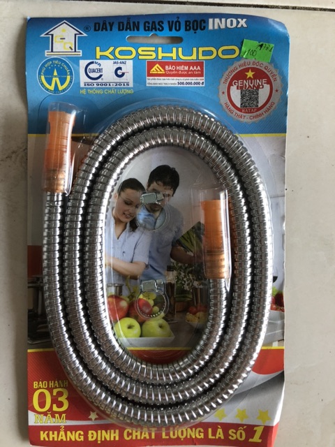 Dây dẫn gas vỏ bọc inox KOSHUDO (bảo hành 3 năm)