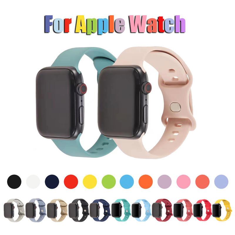 Dây đeo silicon thay thế thích hợp cho đồng hồ thông minh Apple Watch 1/ 2/ 3/ 4/ 5/ 6 38/ 40/ 42/ 44mm
