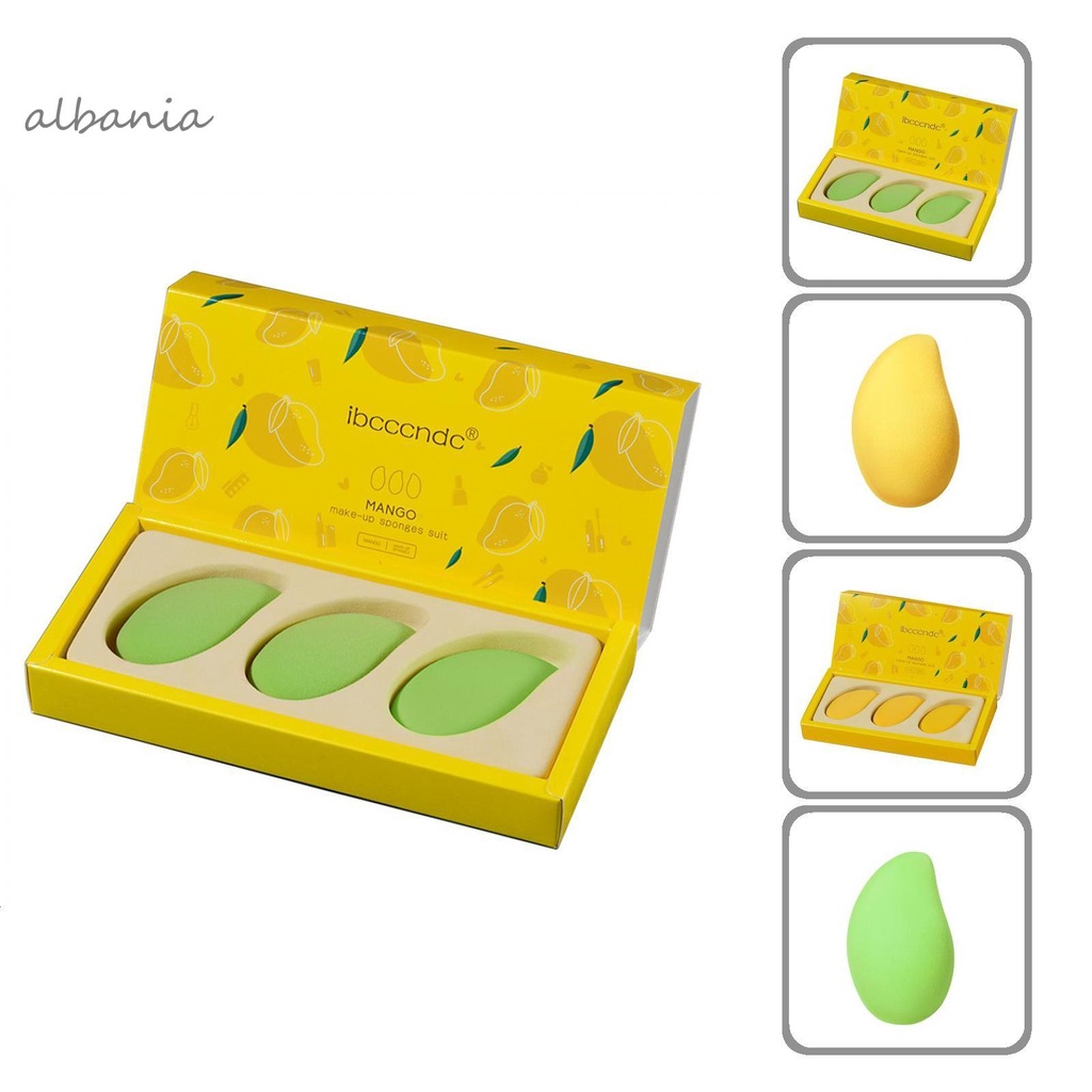 Set 3 mút trang điểm hình quả xoài độc đáo | BigBuy360 - bigbuy360.vn