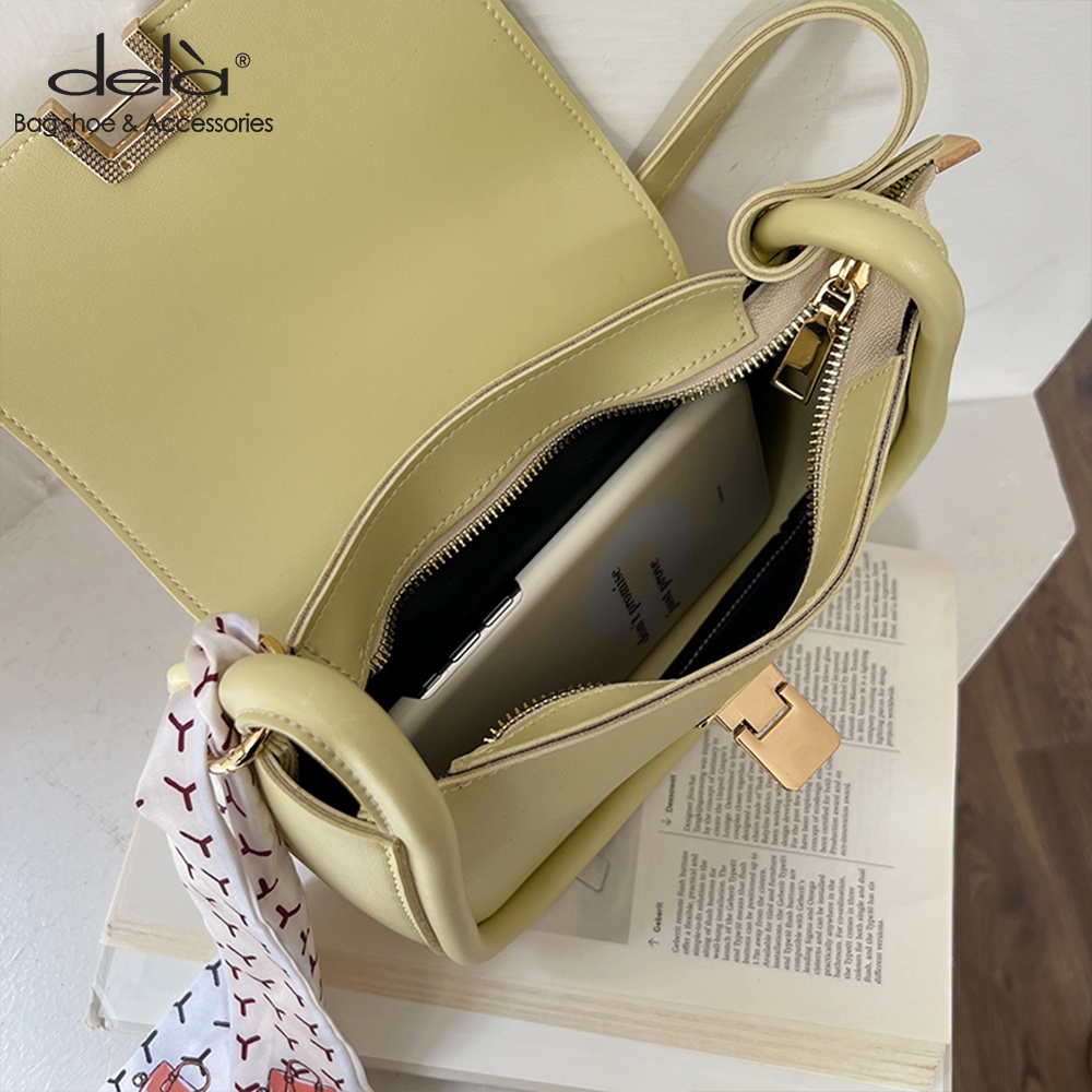 Dela Túi Đeo Vai Hình Vuông Cỡ Nhỏ Phối Dây Đeo Sợi Xích Thời Trang Mùa Hè 2022 Cho Nữ