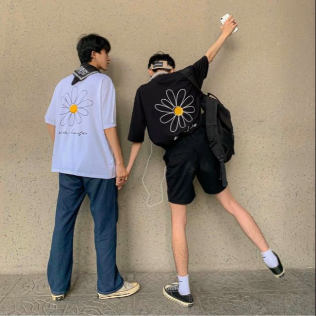 Áo thun tay lỡ Unisex in bông sau lưng