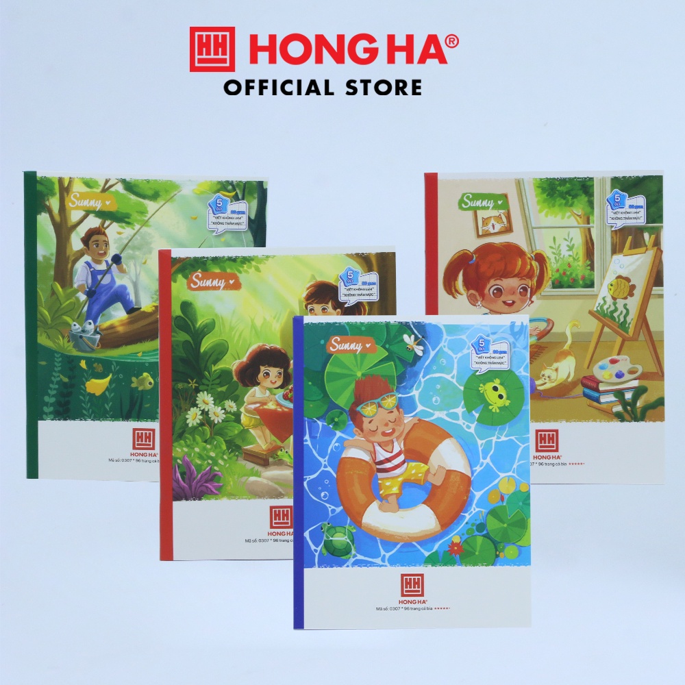 Vở 5 ô ly 96 trang Hồng Hà Class Sunny- 0307 | Dành cho học sinh miền Trung - Nam