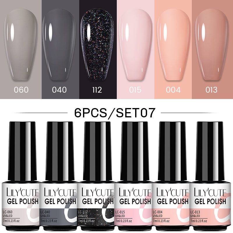 UR SUGAR Set 6 Lọ Gel Sơn Móng Tay 7ml Nhiều Màu Sắc Tiện Dụng