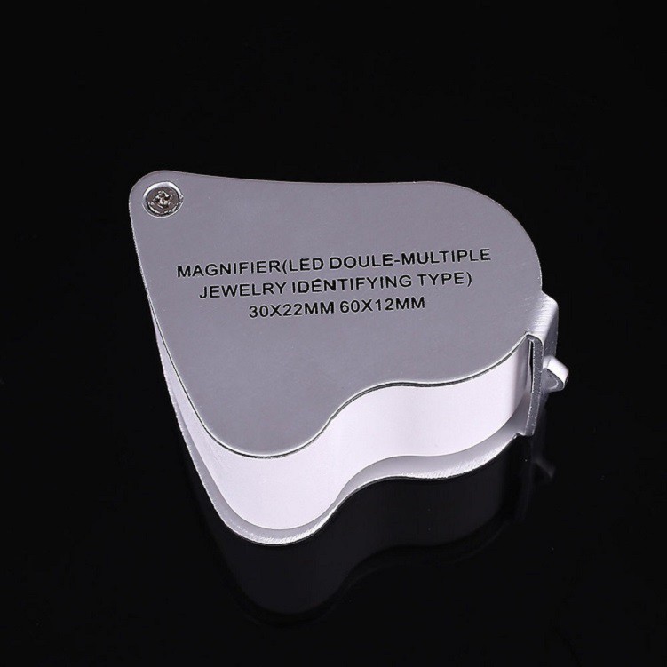 Kính lúp cầm tay có đèn mini với 2 thấu kính riêng biệt 30X-60X V2