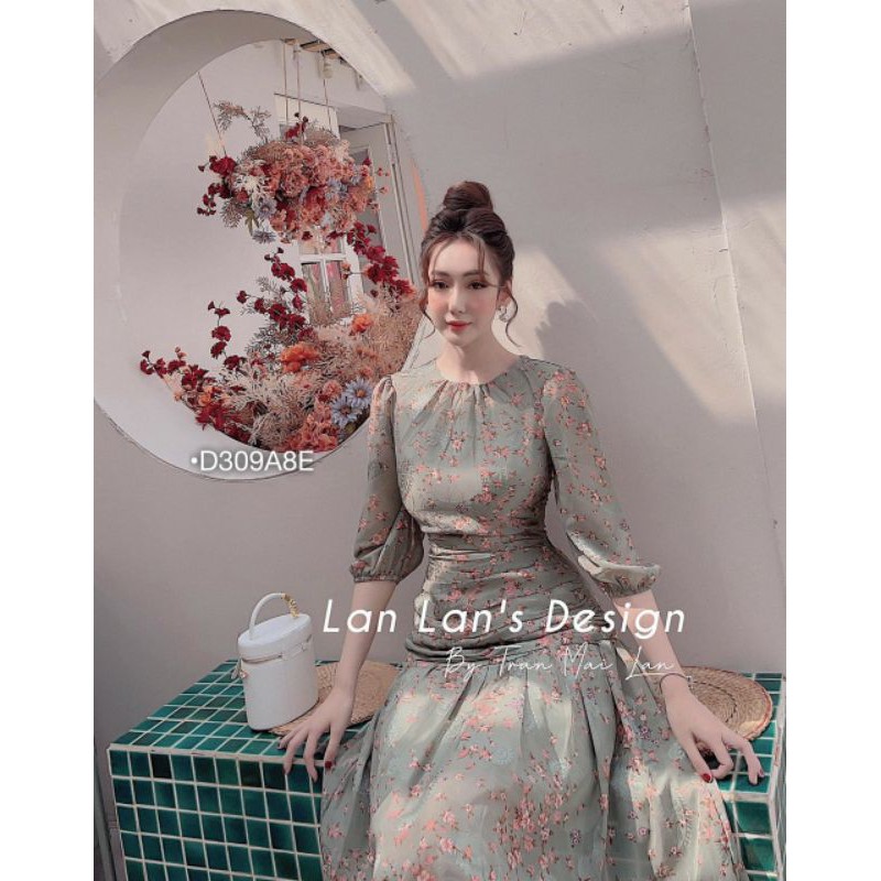 ĐẦM MAXI HOA NHÚN ĐUÔI CÁ TAY LỠ | BigBuy360 - bigbuy360.vn